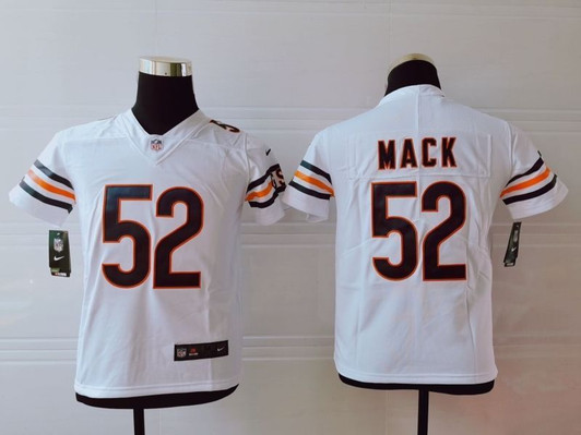 [FULLY STITCHED] #52 Chicago Bears Khalil Mack 2020 White Style 2 Limited Football Jersey 