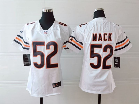 [FULLY STITCHED] #52 Chicago Bears Khalil Mack 2020 White Style 3 Limited Football Jersey 