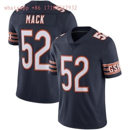 [FULLY STITCHED] #52 Chicago Bears Khalil Mack 2020 Black Style 2 Limited Football Jersey 