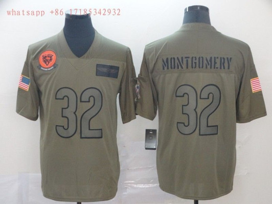 [FULLY STITCHED] #32 Chicago Bears David Montgomery 2020 Camo Limited Football Jersey 