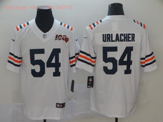 [FULLY STITCHED] #54 Chicago Bears Brian Urlacher 100 2020 White Limited Football Jersey 