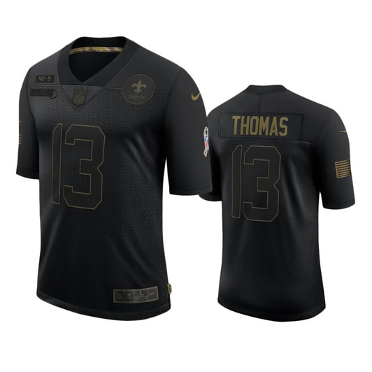 [FULLY STITCHED] New Orleans Saints Michael Thomas Black 2020 Salute To Service Limited Football Jersey 