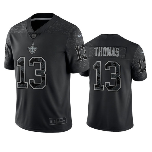 [FULLY STITCHED] New Orleans Saints Michael Thomas Reflective Black Limited Football Jersey 