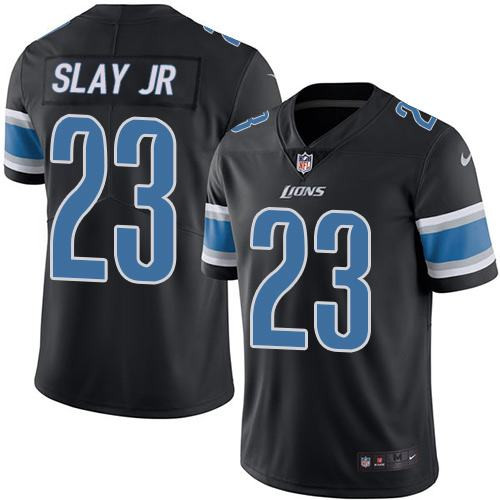 [FULLY STITCHED] #23 Detroit Lions Darius Slay Jr Black Rush Limited Football Jersey 