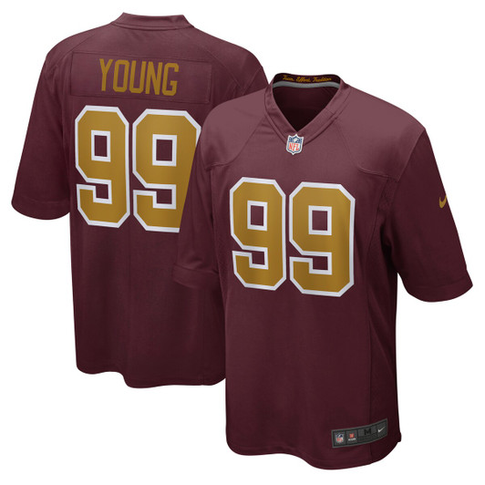 [FULLY STITCHED] Washington Football Team Chase Young Alternate Burgundy Style 2 Limited Football Jersey 