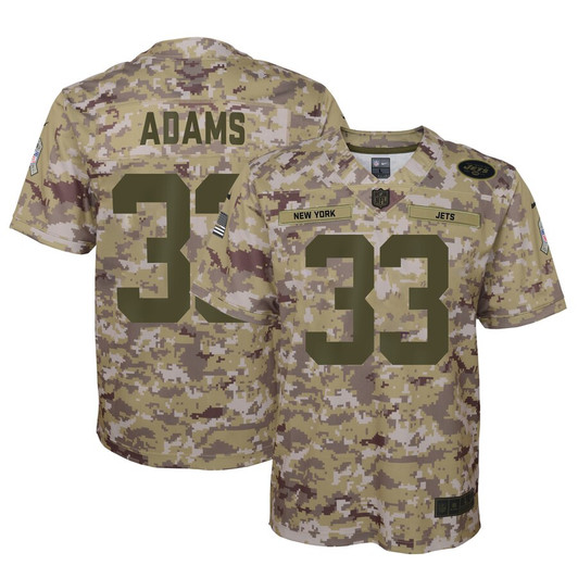 [FULLY STITCHED] New York Jets Jamal Adams Salute To Service Camo Limited Football Jersey 