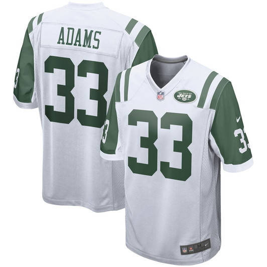[FULLY STITCHED] New York Jets Jamal Adams Away White Limited Football Jersey 