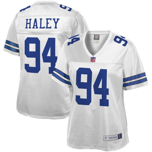 [FULLY STITCHED] Dallas Cowboys Charles Haley White Limited Football Jersey 