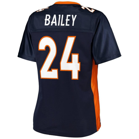 [FULLY STITCHED] Denver Broncos Champ Bailey Navy Style 3 Limited Football Jersey 