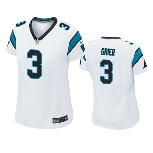 [FULLY STITCHED] Carolina Panthers Will Grier 2019 Draft White Limited Football Jersey 