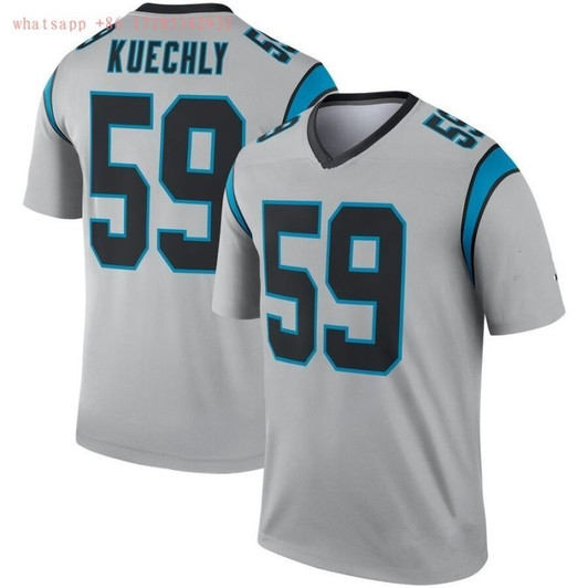[FULLY STITCHED] #59 Carolina Panthers Luke Kuechly 2020 Grey Limited Football Jersey 