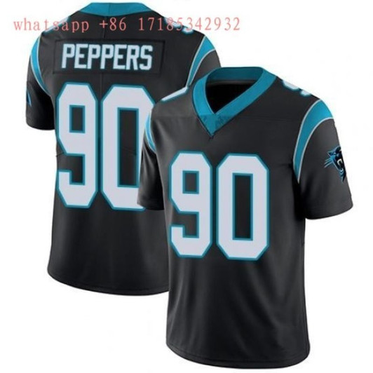 [FULLY STITCHED] #90 Carolina Panthers Julius Peppers 2020 Black Limited Football Jersey 