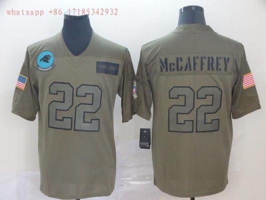 [FULLY STITCHED] #22 Carolina Panthers Christian Mccaffrey 2020 Camo Limited Football Jersey 