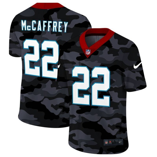 [FULLY STITCHED] #22 Carolina Panthers Christian Mccaffrey 2020 Camo Black Limited Football Jersey 