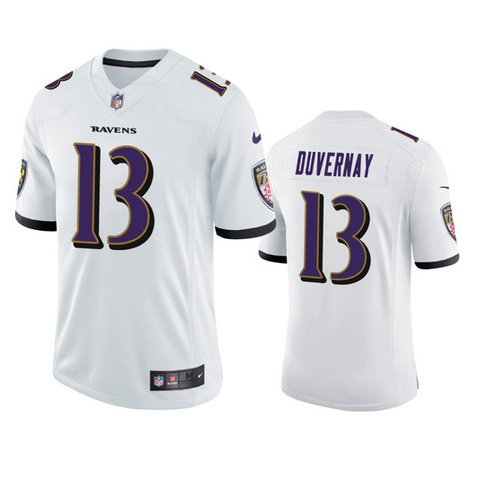 [FULLY STITCHED] Baltimore Ravens Devin Duvernay White Limited Football Jersey 