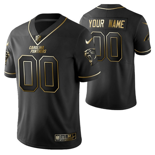 [FULLY STITCHED] Carolina Panthers 2021 Golden Edition Black Limited Football Jersey 
