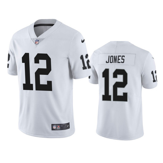 [FULLY STITCHED] Las Vegas Raiders Zay Jones White Limited Football Jersey 