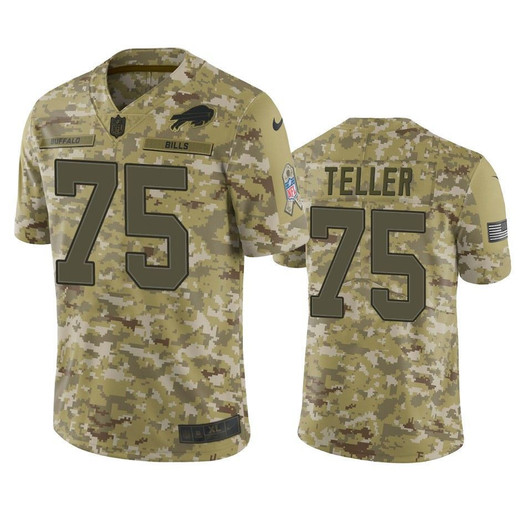 [FULLY STITCHED] Buffalo Bills Wyatt Teller Camo Salute To Service Limited Football Jersey 