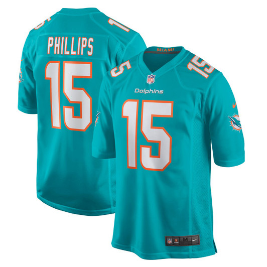 [FULLY STITCHED] Miami Dolphins Jaelan Phillips Aqua Style 4 Limited Football Jersey 