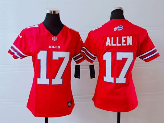 [FULLY STITCHED] #17 Buffalo Bills Josh Allen 2020 Red Limited Football Jersey 
