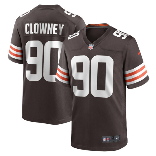 [FULLY STITCHED] Cleveland Browns Jadeveon Clowney Brown Style 5 Limited Football Jersey 