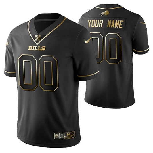 [FULLY STITCHED] Buffalo Bills 2021 Golden Edition Black Limited Football Jersey 