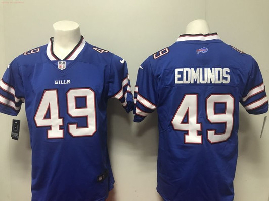 [FULLY STITCHED] #49 Buffalo Bills Tremaine Brandedmunds 2020 Blue Limited Football Jersey 