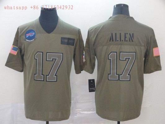 [FULLY STITCHED] #17 Buffalo Bills Josh Allen 2020 Grey Limited Football Jersey 