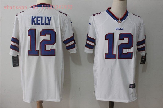 [FULLY STITCHED] #12 Buffalo Bills Jim Kelly 2020 White Style 3 Limited Football Jersey 