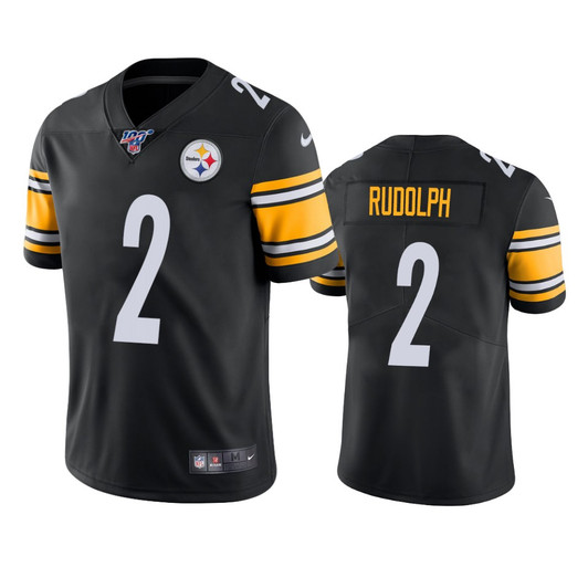 [FULLY STITCHED] Pittsburgh Steelers Mason Rudolph Black 100th Season Style 2 Limited Football Jersey 