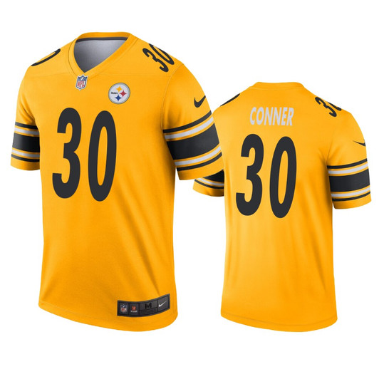 [FULLY STITCHED] Pittsburgh Steelers James Conner Gold Inverted Limited Football Jersey 