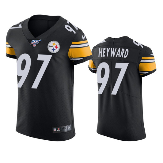 [FULLY STITCHED] Pittsburgh Steelers Cameron Heyward Black 100th Season Limited Football Jersey 