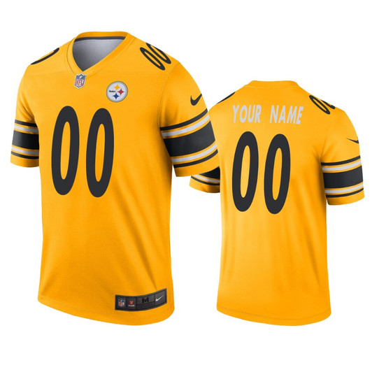 [FULLY STITCHED] Pittsburgh Steelers Gold Inverted Style 2 Limited Football Jersey 