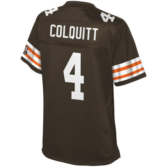 [FULLY STITCHED] Cleveland Browns Britton Colquitt Historic Logo Brown Limited Football Jersey 