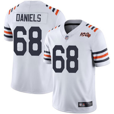 [FULLY STITCHED] #68 Chicago Bears James Daniels White Alternate 100th Season Limited Football Jersey 