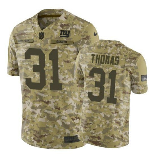 [FULLY STITCHED] New York Giants Michael Thomas Camo Limited Football Jersey 