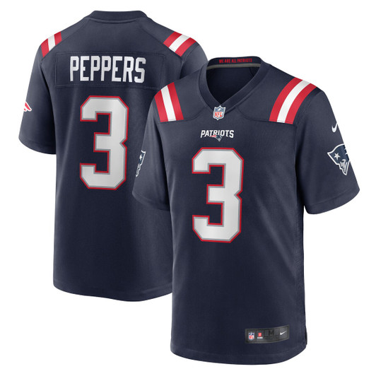 [FULLY STITCHED] New England Patriots Jabrill Peppers American Navy Limited Football Jersey 