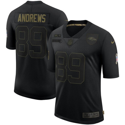 [FULLY STITCHED] #89 Baltimore Ravens Mark Andrews 2020 Black Style 3 Limited Football Jersey 