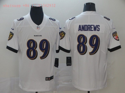 [FULLY STITCHED] #89 Baltimore Ravens Mark Andrews 2020 White Limited Football Jersey 