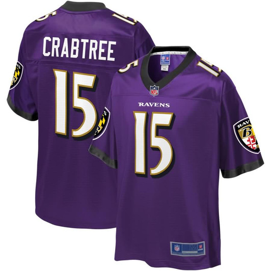 [FULLY STITCHED] Baltimore Ravens Michael Crabtree American Purple Limited Football Jersey 