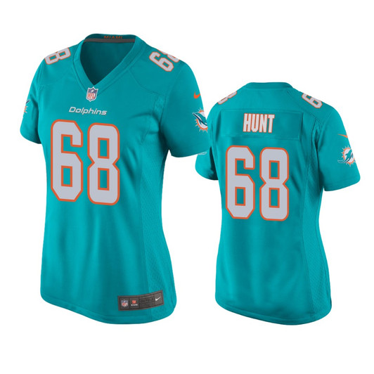 [FULLY STITCHED] Miami Dolphins Robert Hunt Aqua 2020 Draft Style 2 Limited Football Jersey 