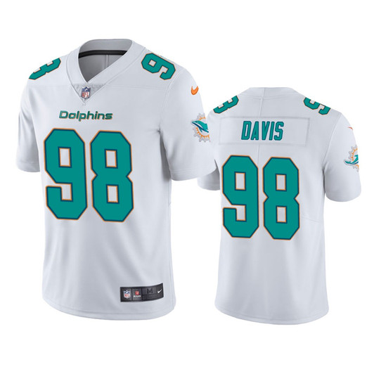 [FULLY STITCHED] Miami Dolphins Raekwon Davis White 2020 Draft Limited Football Jersey 