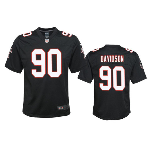 [FULLY STITCHED] Atlanta Falcons Marlon Davidson Black 2020 Draft Throwback Limited Football Jersey 