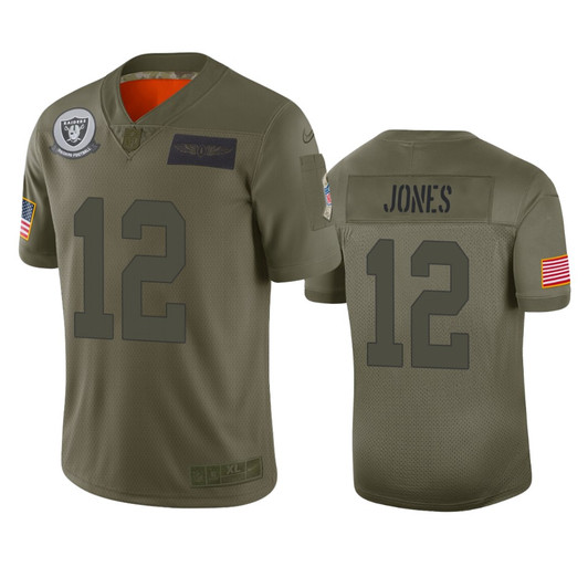 [FULLY STITCHED] Oakland Raiders Zay Jones Camo 2019 Salute To Service Limited Football Jersey 