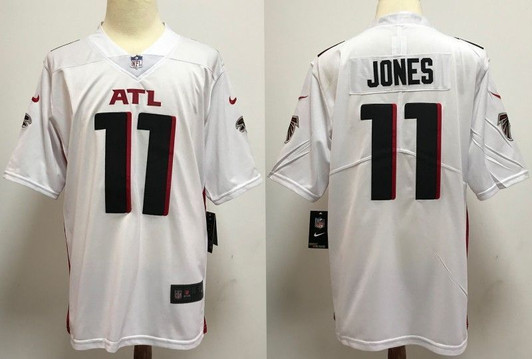 [FULLY STITCHED] #11 Atlanta Falcons Julio Jones 2020 White Limited Football Jersey 