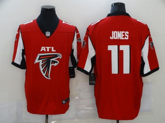 [FULLY STITCHED] #11 Atlanta Falcons Julio Jones 2020 Red Orange Limited Football Jersey 