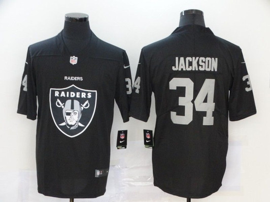 [FULLY STITCHED] #34 Las Vegas Raiders Los Angeles Bo Jackson 2020 Black Limited Football Jersey 