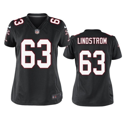 [FULLY STITCHED] Atlanta Falcons Chris Lindstrom 2019 Draft Black Alternate Style 2 Limited Football Jersey 