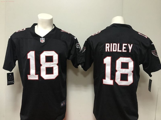 [FULLY STITCHED] #18 Atlanta Falcons Calvin Ridley 2020 Black Style 3 Limited Football Jersey 