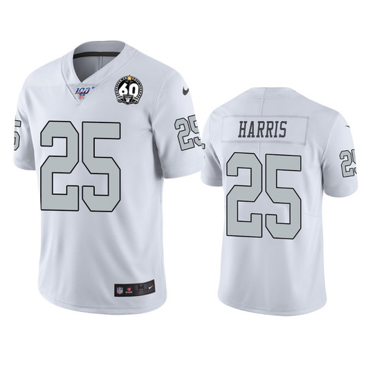 [FULLY STITCHED] Oakland Raiders Erik Harris White 60th Anniversary Color Rush Limited Football Jersey 